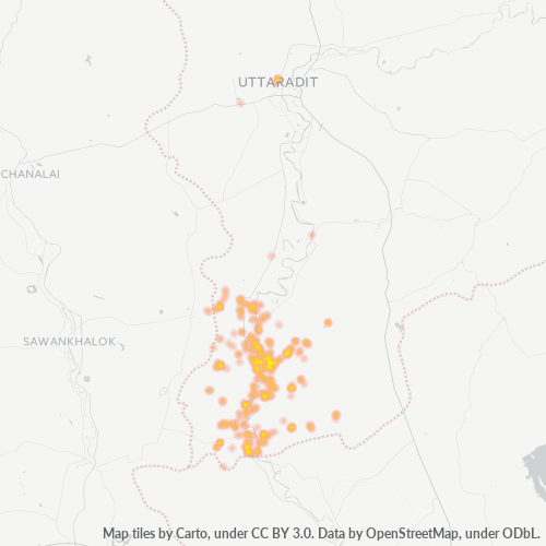 Bedrijfsconcentratie in Postcode 53120 - Phichai, Changwat Uttaradit