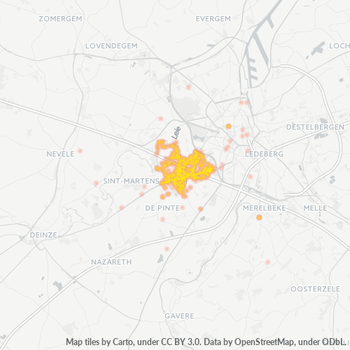 Bedrijfsconcentratie in Postcode 9051 - België