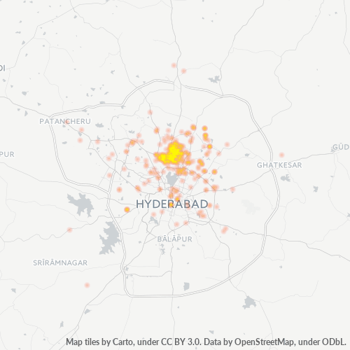 Bedrijfsconcentratie in Postcode 500011 - Haiderabad (Telangana)