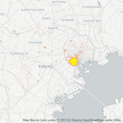 Bedrijfsconcentratie in Postcode 108 - Minamisenju, Tokyo Prefecture
