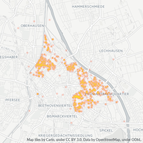 Business Concentration in Postal Code 86153 - Augsburg, Bavaria