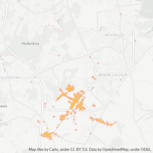 Bedrijfsconcentratie in Postcode 1421 - België