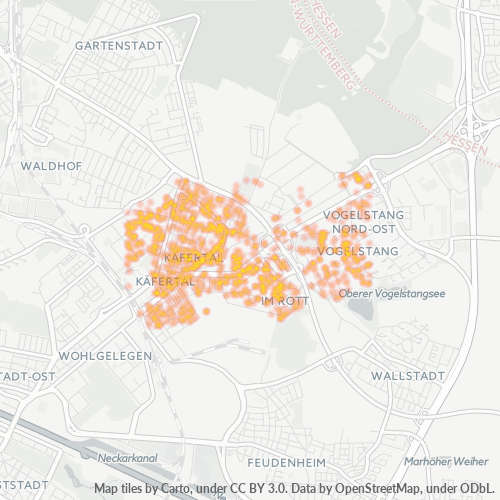 Konsentrasi Bisnis di Kode Pos 68309 - Mannheim, Baden-Württemberg
