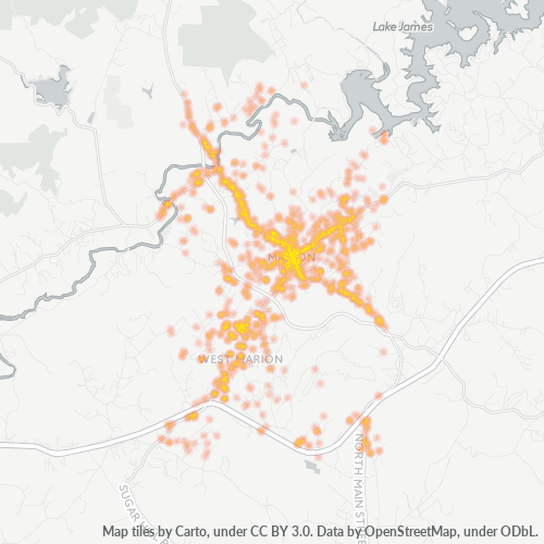Verksamhetskoncentration i Postnummer 28752 - Marion, North Carolina