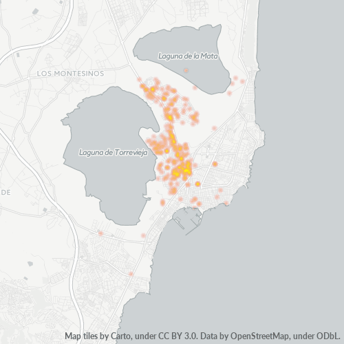 Bedrijfsconcentratie in Postcode 03184 - Torrevieja, Valencia (autonome gemeenschap)