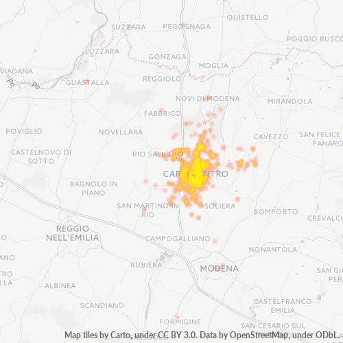 Concentrazione delle imprese in CAP 41012 - Modena, Emilia