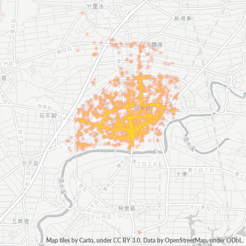 Bedrijfsconcentratie in Postcode 730 - Xinying, Taiwan (provincie)
