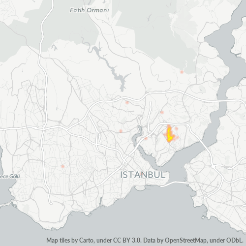 Bedrijfsconcentratie in Postcode 34371 - Şişli, Istanboel (provincie)