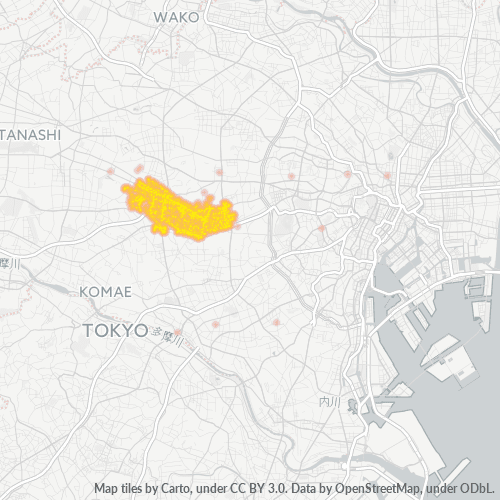 Bedrijfsconcentratie in Postcode 168 - Minamisenju, Tokyo Prefecture