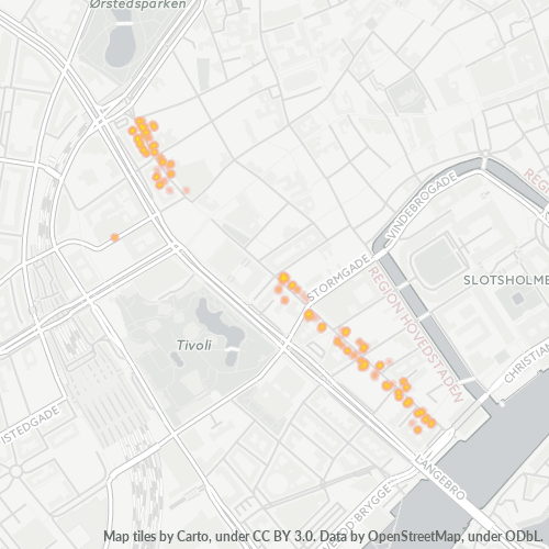 Dami ng Negosyo sa Postal Code 1552 - Copenhague, Region Hovedstaden