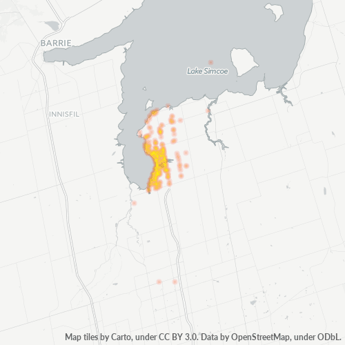 Bedrijfsconcentratie in Postcode L4P - Keswick, Ontario