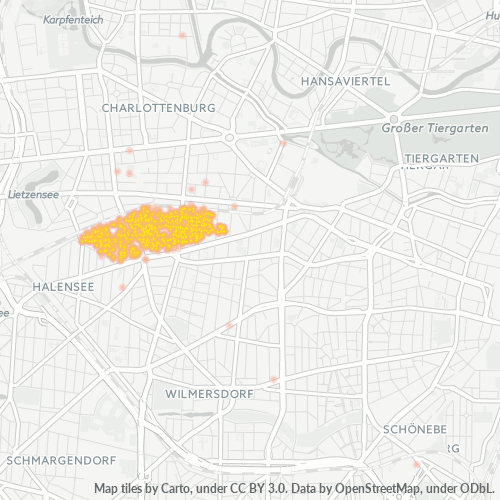 Concentrarea activității în Cod Postal 10629 - Berlin