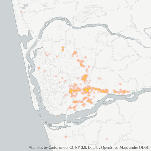 Bedrijfsconcentratie in Postcode 575007 - Mangalore, Karnataka