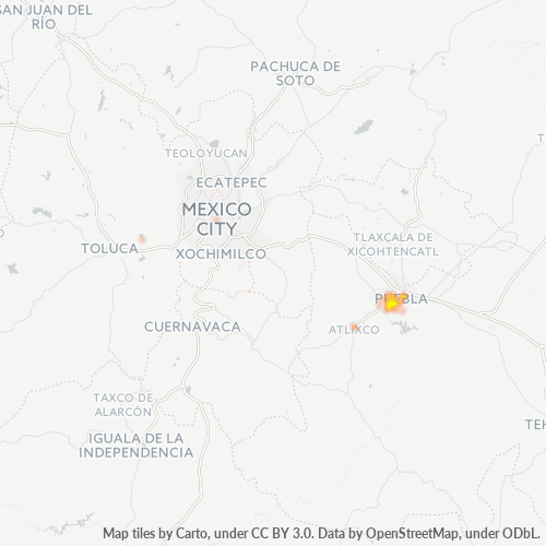 Verksamhetskoncentration i Postnummer 72197 - Puebla, Puebla (delstat)