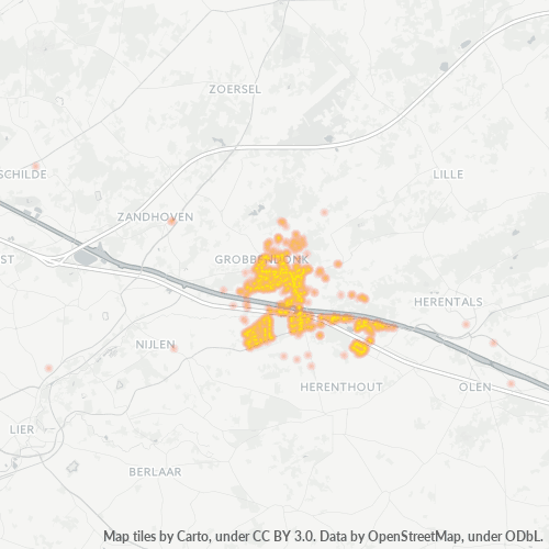 Bedrijfsconcentratie in Postcode 2280 - Grobbendonk, Vlaanderen