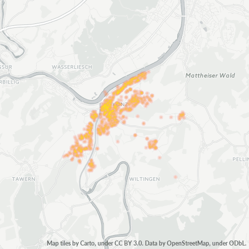 Business Concentration in Postal Code 54329 - Konz, Rhineland-Palatinate