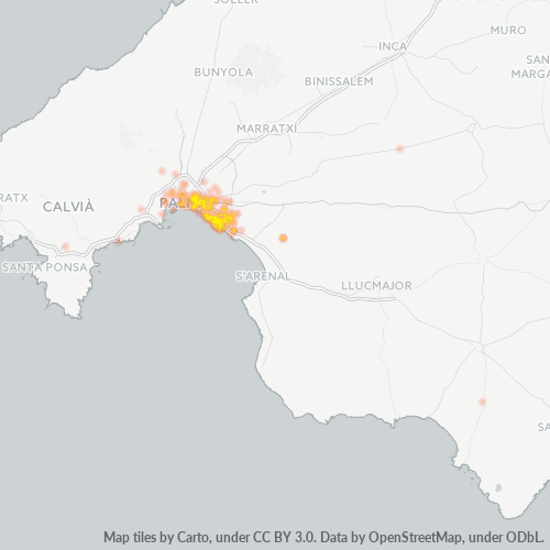 Concentració d'empreses a Codi Postal 07007 - Palma, Illes Balears