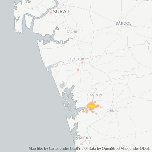 Bedrijfsconcentratie in Postcode 396321 - Gujarat
