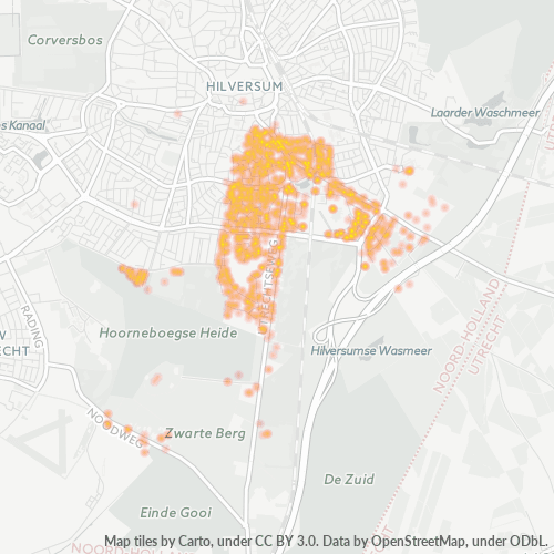 Dami ng Negosyo sa Postal Code 1213 - Hilversum, Provincie Noord-Holland