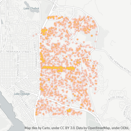 Bedrijfsconcentratie in Postcode 94591 - Vallejo, Californië