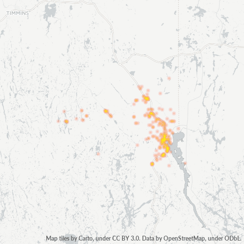 Bedrijfsconcentratie in Postcode P0J - Ontario