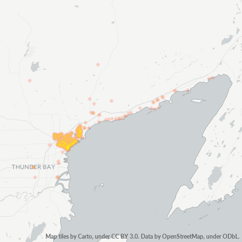 Bedrijfsconcentratie in Postcode P7A - Thunder Bay, Ontario