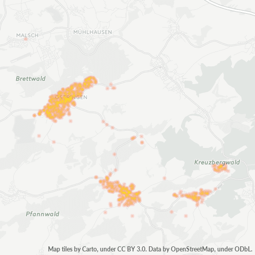 Dami ng Negosyo sa Postal Code 76684 - Östringen, Baden-Württemberg Region