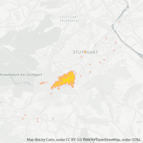 Bedrijfsconcentratie in Postcode 70199 - Stuttgart, Baden-Württemberg