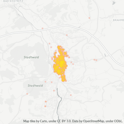Business Concentration in Postal Code 07545 - Gera, Thuringia