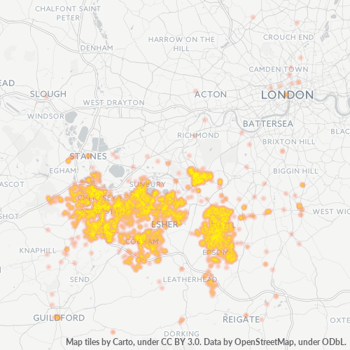 Dami ng Negosyo sa Postal Code KT1 - United Kingdom