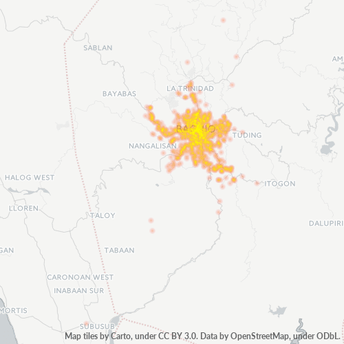 Business Concentration in Zip Code 2600 - Baguio, Cordillera Administrative Region