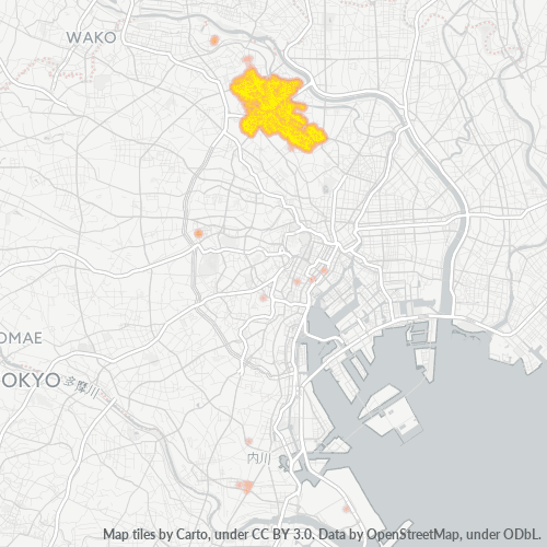 Bedrijfsconcentratie in Postcode 114 - Minamisenju, Tokyo Prefecture