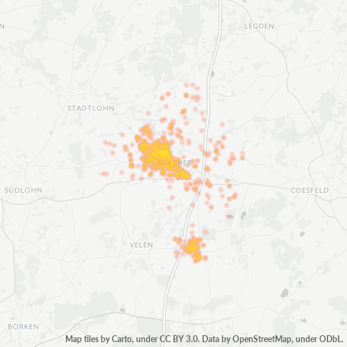 Konsentrasi Perniagaan di Poskod 48712 - Gescher, North Rhine-Westphalia