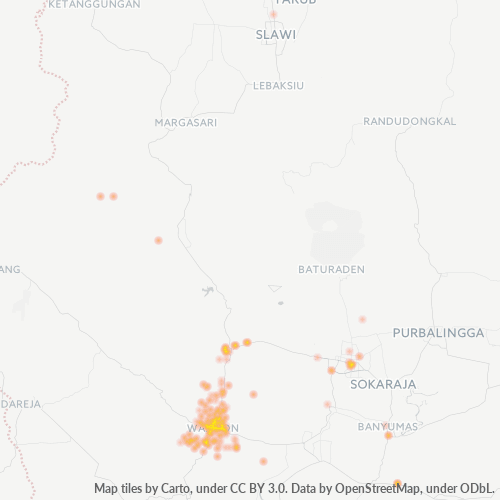 Bedrijfsconcentratie in Postcode 53176 - Banyumas, Midden-Java