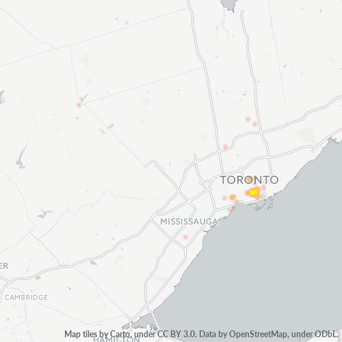 Bedrijfsconcentratie in Postcode M5S - Toronto, Ontario
