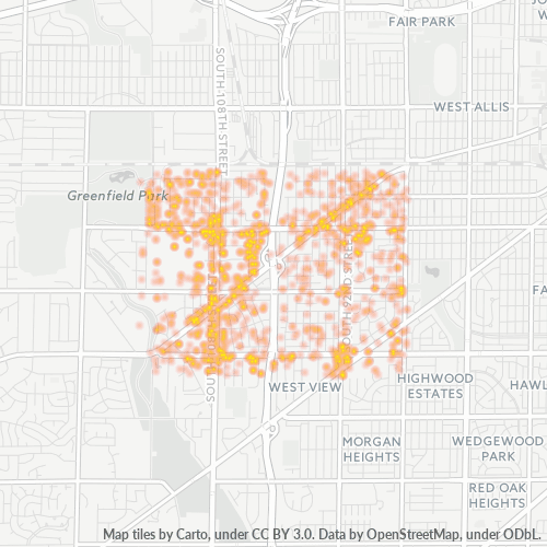 Bedriftskonsentrasjon i Postnummer 53227 - Milwaukee, Wisconsin