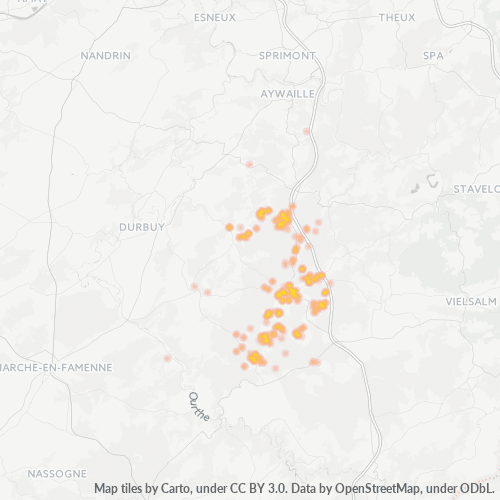 Bedrijfsconcentratie in Postcode 6960 - België