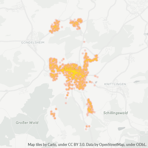 Business Concentration in Postal Code 75015 - Bretten, Baden-Württemberg
