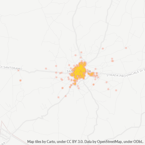 Bedrijfsconcentratie in Postcode 70029 - Italië