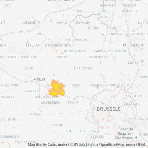 Bedrijfsconcentratie in Postcode 1790 - Hekelgem, Vlaanderen