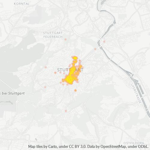 Business Concentration in Postal Code 70173 - Stuttgart, Baden-Württemberg