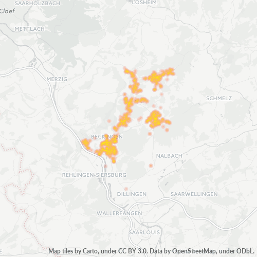 Bedrijfsconcentratie in Postcode 66701 - Beckingen, Saarland