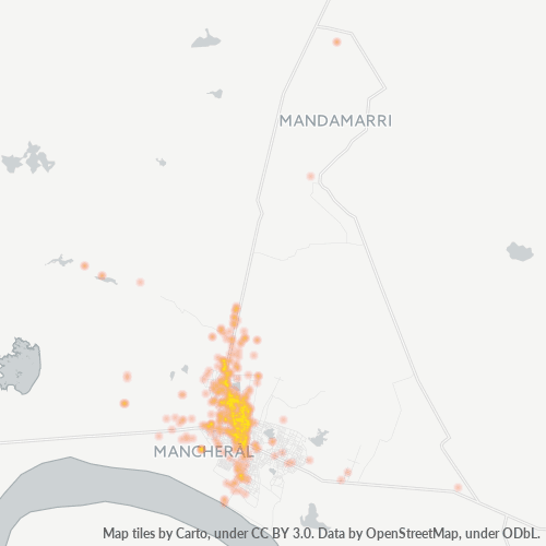 Bedrijfsconcentratie in Postcode 504208 - Mancherāl, Telangana