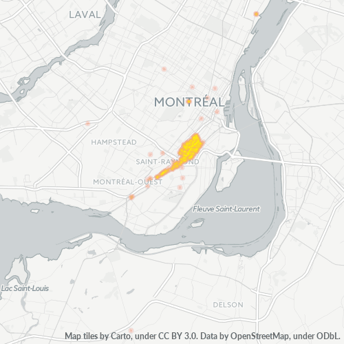 Bedrijfsconcentratie in Postcode H4C - Montreal (Canada)