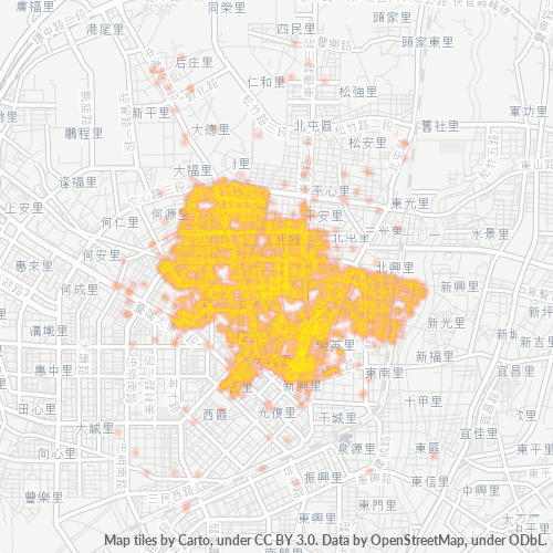 Bedrijfsconcentratie in Postcode 404 - Taichung, Taiwan (provincie)