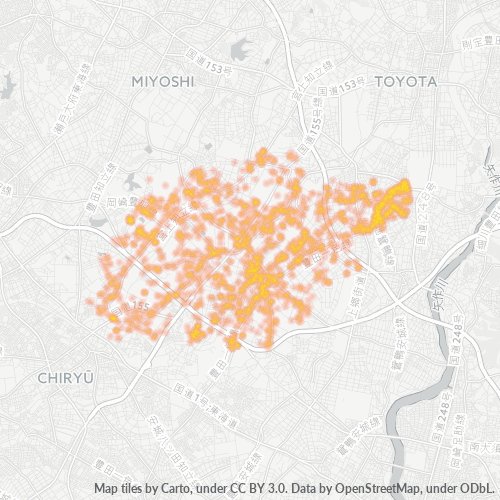 Bedrijfsconcentratie in Postcode 473 - Aichi (prefectuur)