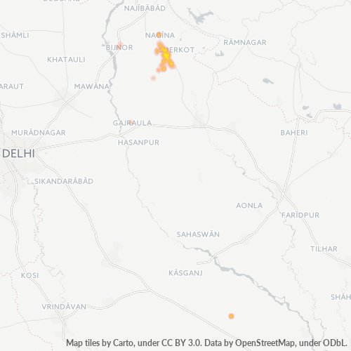 Bedrijfsconcentratie in Postcode 246761 - Dhampur, Uttar Pradesh