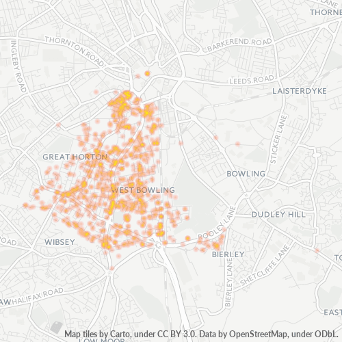 Concentrarea activității în Cod Postal BD5 - Bradford, Anglia
