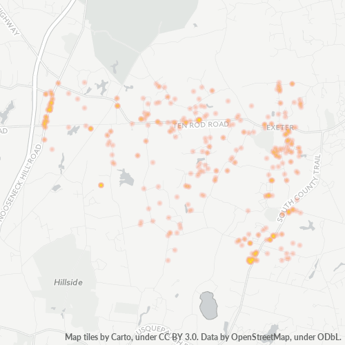 Bedrijfsconcentratie in Postcode 02822 - Exeter, Rhode Island (staat)