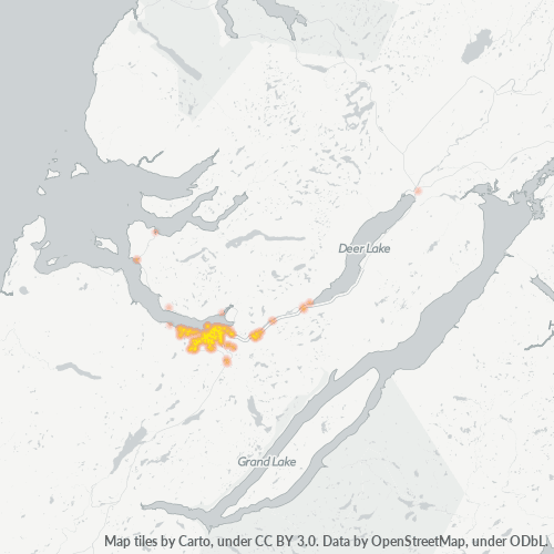 Dami ng Negosyo sa Postal Code A2H - Corner Brook, Newfoundland at Labrador